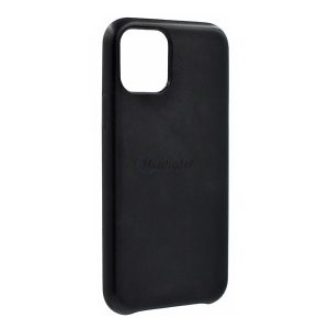 Protecție din plastic pentru telefon (acoperire cu efect de piele, interior din microfibră de pluș, protecție pentru cameră) NEGRU Apple iPhone 12 Pro Max