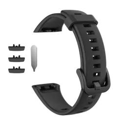   Curea (personalizată, silicon, reglabilă) negru Honor Band 6, Huawei Band 6