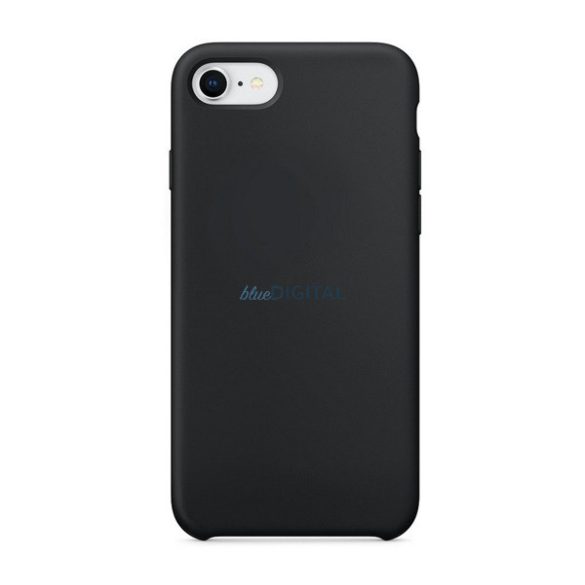 Silicon protector de telefon (mat, microfibră pluș anti-scratch interior, premium) BLACK Apple iPhone SE 3 (2022), iPhone SE 2 (2020), iPhone 8 4.7