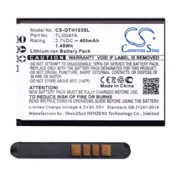   Baterie CAMERON SINO Li-Ion (3,7V/400mAh, compatibil Alcatel TLi004FA) NEGRU Alcatel OT-1010, Alcatel OT-1016, Alcatel OT-1050D, Alcatel OT-1046D, Alcatel OT-1035, Alcatel OT-105OT-, Alcatel OT-105OT-OT 1066D