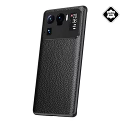   HUSĂ! - Husă de telefon din silicon (piele naturală) negru Xiaomi Mi 11 Ultra 5G