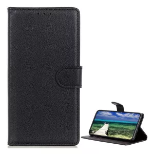 HUSĂ! - Husă stativă cu efect de piele (FLIP, deschidere laterală, desktop, premium) negru Xiaomi Redmi Note 10 Pro 4G
