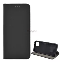   HUSĂ! - Carcasa in picioare, efect piele (FLIP, deschidere laterala, functie suport de masa, model romb) NEGRU Oppo Reno 4 Z 5G