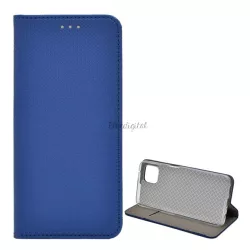   HUSĂ! - Carcasa in picioare, efect piele (FLIP, deschidere laterala, functie suport de masa, model romb) ALBASTRU INCHIS Oppo Reno 4 Z 5G
