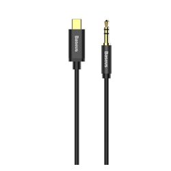   Cablu audio BASEUS M01 (3,5 mm - tip C, conector jack cu 3 pini, 120 cm, AUX) NEGRU