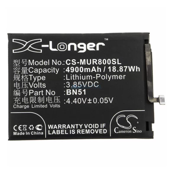 CAMERON SINO Baterie Li-Polimer (3.85V/4900mAh, compatibilă cu Redmi BN51) BLACK Xiaomi Redmi 8, Redmi 8A