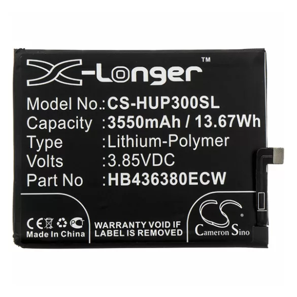 Baterie CAMERON SINO Li-Polymer (3.85V/3550mAh, compatibil cu Huawei HB436380ECW) NEGRU Huawei P30