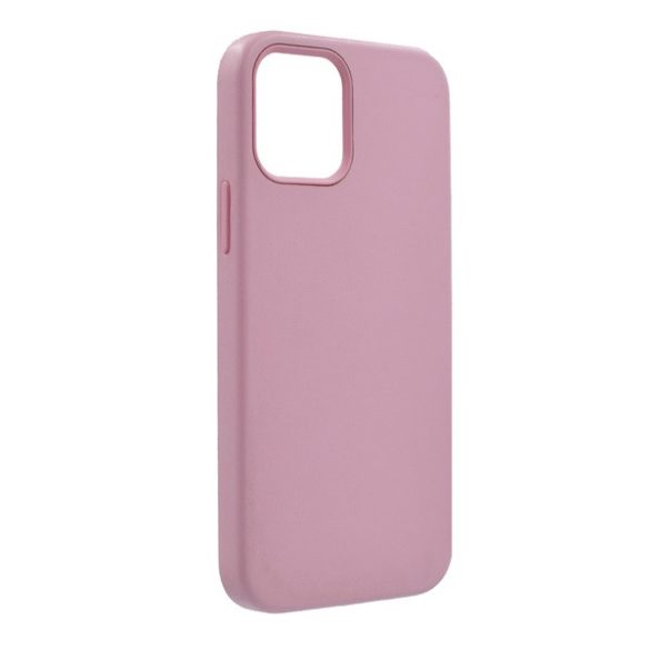 Protecție din plastic pentru telefon (strat cu efect de piele, interior din microfibră de pluș, protecție cameră foto) CULOARE ROSE Apple iPhone 12 Pro Max