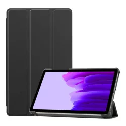   Husă în picioare, efect piele (FLIP activ, deschidere laterală, TRIFOLD, suport desktop) NEGRU Samsung Galaxy Tab A7 Lite WIFI (SM-T220), Samsung Galaxy Tab A7 Lite LTE (SM-T225)