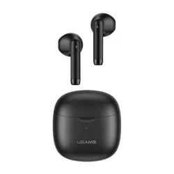   Căști bluetooth USAMS IA04 STEREO (v5.0, TWS, microfon + carcasă de încărcare) NEGRE