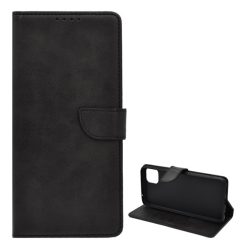   Husă stativă cu efect de piele (FLIP, deschidere laterală, desktop, premium) negru Samsung Galaxy A22 5G (SM-A226)