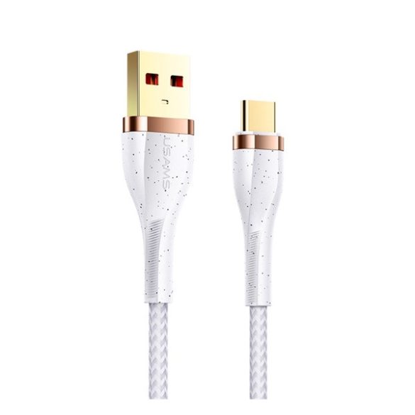 Cablu de date USAMS U64 (USB - Type-C, încărcător rapid, 120cm, anti-rupere, șiret) ALB