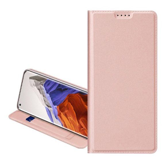 HUSĂ! - Husă DUX DUCIS SKIN PRO în picioare, efect piele (FLIP, deschidere laterală, suport pentru carduri de credit, funcție suport desktop) GOLDEN Samsung Galaxy A22 4G (SM-A225), Samsung Galaxy M22 (SM-M225F)
