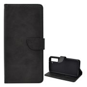   Husă în picioare, efect piele (FLIP, deschidere laterală, funcție de suport pentru birou, premium) NEGRU Samsung Galaxy S21 FE (SM-G990)