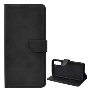 HUSĂ! - Husă în picioare, efect piele (FLIP, deschidere laterală, funcție de suport pentru birou, premium) NEGRU Samsung Galaxy S21 FE (SM-G990)