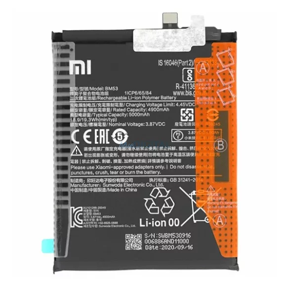 XIAOMI Baterie 5000mAh LI-Polimer Xiaomi Mi 10T Pro 5G, Mi 10T 5G