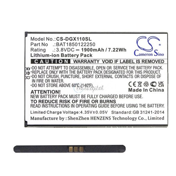 Baterie CAMERON SINO Li-Ion (3,8V/1900mAh, compatibil cu Doogee BAT1850122250) NEGRU Doogee X11