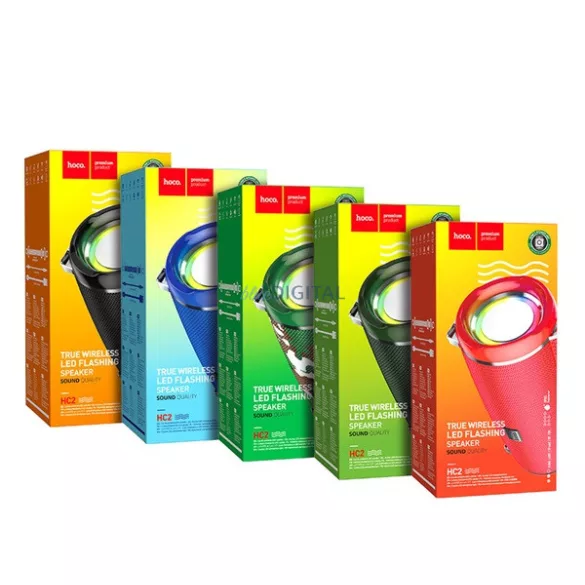 HOCO HC2 difuzor portabil bluetooth (v5.0, 2400mAh, cititor de carduri, ieșire AUX, 5W) NEGRU