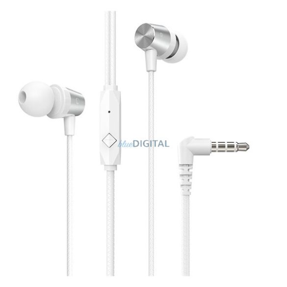 HOCO M79 Căști stereo (mufă de 3,5 mm, microfon, buton de înregistrare, control volum, cablu rezistent la șocuri, 120 cm) ALB