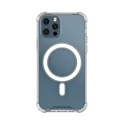   HUSĂ! - Protectie din silicon pentru telefon (rezistenta la impact mediu, colt cu perna de aer, MagSafe) TRANSPARENT Apple iPhone 12 Pro, Apple iPhone 12