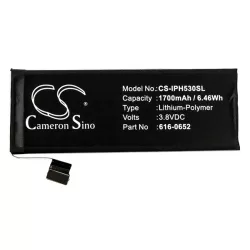   Baterie CAMERON SINO Li-Polymer (3.8V/1700mAh, compatibil cu Apple 616-0652) NEGRU Apple iPhone 5S