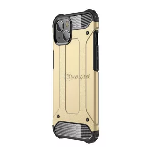 HUSĂ! - Protector de telefon din plastic Defender (rezistenta medie la impact, colt cu perna de aer, interior din silicon, efect metalic) GOLD Apple iPhone 13 mini