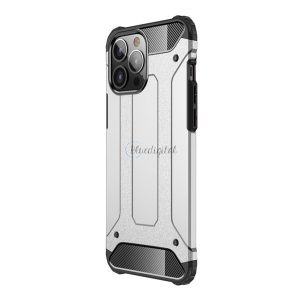 Protector de telefon din plastic Defender (rezistenta medie la impact, colt cu perna de aer, interior din silicon, efect metalic) ARGENTIU Apple iPhone 13 Pro Max