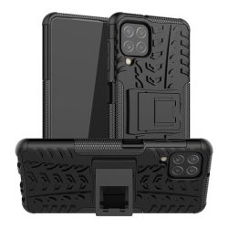   Protector de telefon din plastic Defender (rezistent mediu la impact, interior din silicon, suport, model anvelope auto) NEGRU Samsung Galaxy A22 4G (SM-A225), Samsung Galaxy M22 (SM-M225F)