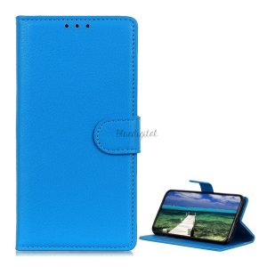 Husă în picioare, efect piele (FLIP, deschidere laterală, funcție de suport pentru birou, premium) ALBASTRU DESCHIS Apple iPhone 13 Pro Max