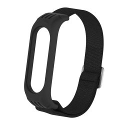   Curea de schimb (dimensiune personalizată, material textil) NEGRU Xiaomi MI Band 3, Xiaomi MI Band 4, Xiaomi Mi Band 5, Xiaomi Mi Band 6