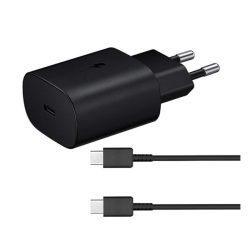   Încărcător de rețea SAMSUNG cu priză Type-C (25W, încărcător rapid PD + cablu EP-DA905BBE Type-C) NEGRU