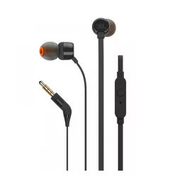   JBL T110 Căști stereo (mufă de 3,5 mm, buton de înregistrare, cablu plat) NEGRU