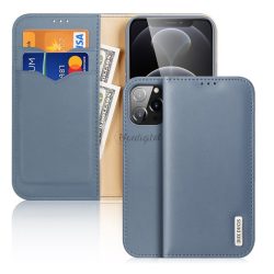   HUSĂ! - Husa DUX DUCIS HIVO in picioare, piele naturala (FLIP, deschidere laterala, functie suport de masa, suport card bancar, protectie RFID) ALBASTRU Apple iPhone 13 Pro Max