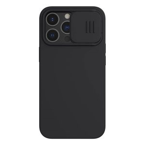 NILLKIN CAMSHIELD SILKY Silicone Phone Husă (mat, microfibră pluș interior, protecție aparat de fotografiat, eco-friendly) negru Apple iPhone 13 Pro