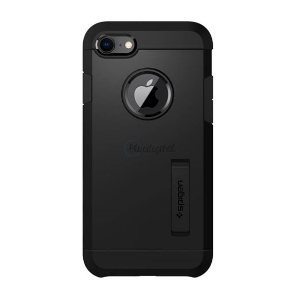 HUSĂ! - Protector de telefon din plastic SPIGEN TOUGH ARMOR 2 (rezistență mare la impact, spate din plastic, decupaj logo, suport) NEGRU Apple iPhone 7 4.7, Apple iPhone 8 4.7, Apple iPhone SE (2020), App