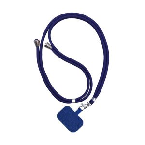 Curea de gât (suport universal din silicon, cu toc, material) ALBASTRU ÎNCHIS