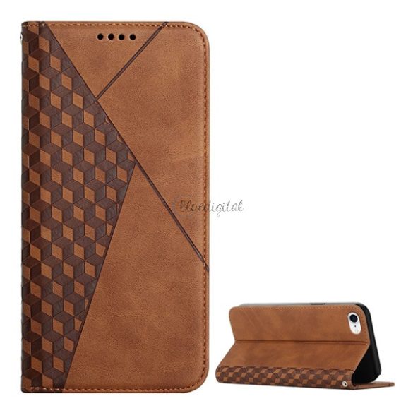 HUSĂ! - Carcasa in picioare, efect piele (FLIP, deschidere laterala, functie suport pentru masa, model 3D romb, premium) MARO Apple iPhone 6 4.7