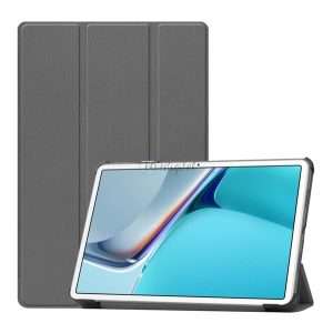 Husă în picioare, efect piele (FLIP activ, deschidere laterală, TRIFOLD, suport de birou) GR ÎNCHIS Huawei MatePad 11 WIFI (DBY-W09)