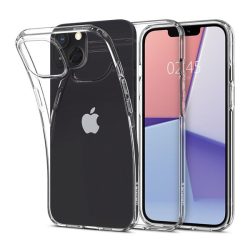   HUSĂ! - Protectie de telefon din silicon SPIGEN LIQUID CRYSTAL (rezistenta medie la impact, colt cu perna de aer) TRANSPARENT Apple iPhone 13