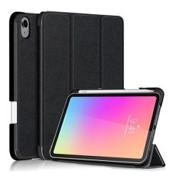   Husă în picioare, efect piele (FLIP activ, deschidere laterală, TRIFOLD, suport pentru birou, suport pentru creion) NEGRU Apple IPAD mini 6 (2021)