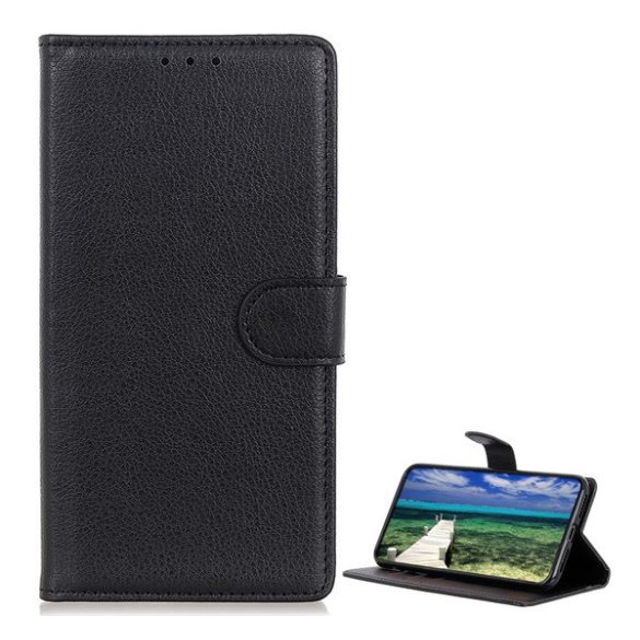 Husă stativă cu efect de piele (FLIP, deschidere laterală, suport desktop, premium) negru Xiaomi 11T, Xiaomi 11T Pro