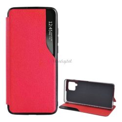   Husă în picioare, efect de piele ecologică (FLIP activ, deschidere laterală, funcție de suport pentru masă, afișare număr de telefon, fereastră de vizualizare) ROȘU Samsung Galaxy A42 5G (SM-A425F)