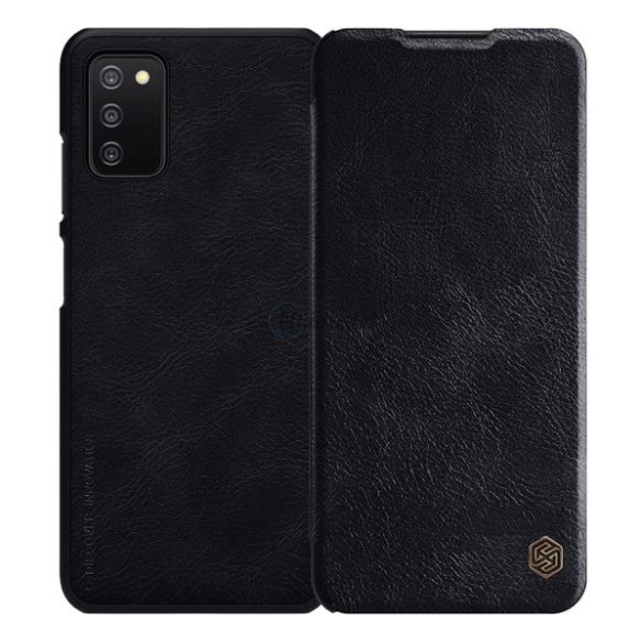 Husă NILLKIN QIN în picioare, efect piele (FLIP, deschidere laterală, suport card bancar) NEGRU Samsung Galaxy A03s (SM-A037F)