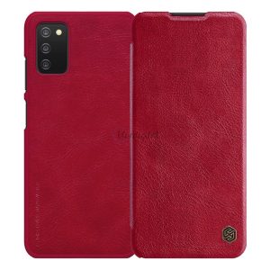 Husă NILLKIN QIN în picioare, efect piele (FLIP, deschidere laterală, suport card bancar) ROȘU Samsung Galaxy A03s (SM-A037F)