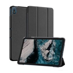   DUX DUCIS DOMOHusăîn picioare, efect piele (FLIP activ, deschidere laterală, funcție suport birou TRIFOLD, model textil) negru Nokia T20 Wi-Fi, Nokia T20 LTE