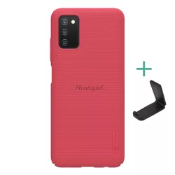   HUSĂ! - Protector de telefon din plastic NILLKIN SUPER FROSTED (cauciucat, suprafață aspră + suport de masă) ROȘU Samsung Galaxy A03s (SM-A037F)
