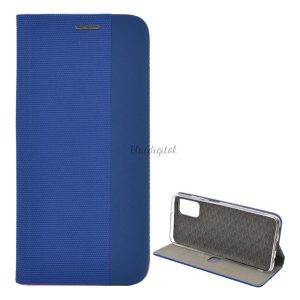 Carcasa in picioare, efect piele (FLIP, deschidere laterala, functie suport de masa, model textil) ALBASTRU Samsung Galaxy A03s (SM-A037F)