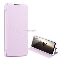   Husă DUX DUCIS SKIN X în picioare, efect piele (FLIP, deschidere laterală, suport de birou, suport pentru încărcare wireless) ROZ Samsung Galaxy A03s (SM-A037F)