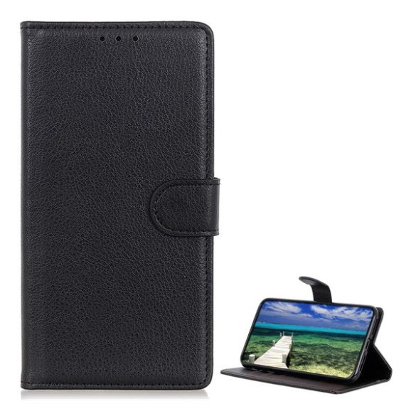 Carcasa in picioare, efect piele (FLIP, deschidere laterala, functie suport desktop, premium) NEGRU Xiaomi Redmi Note 11T 5G, Xiaomi Poco M4 Pro 5G