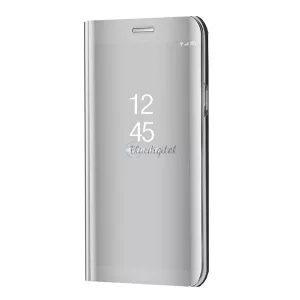 HUSĂ! - Husă în picioare (FLIP activ, deschidere laterală, funcție de suport pentru birou, suprafață oglindă, husă Mirror View) SILVER Samsung Galaxy S22 5G (SM-S901)